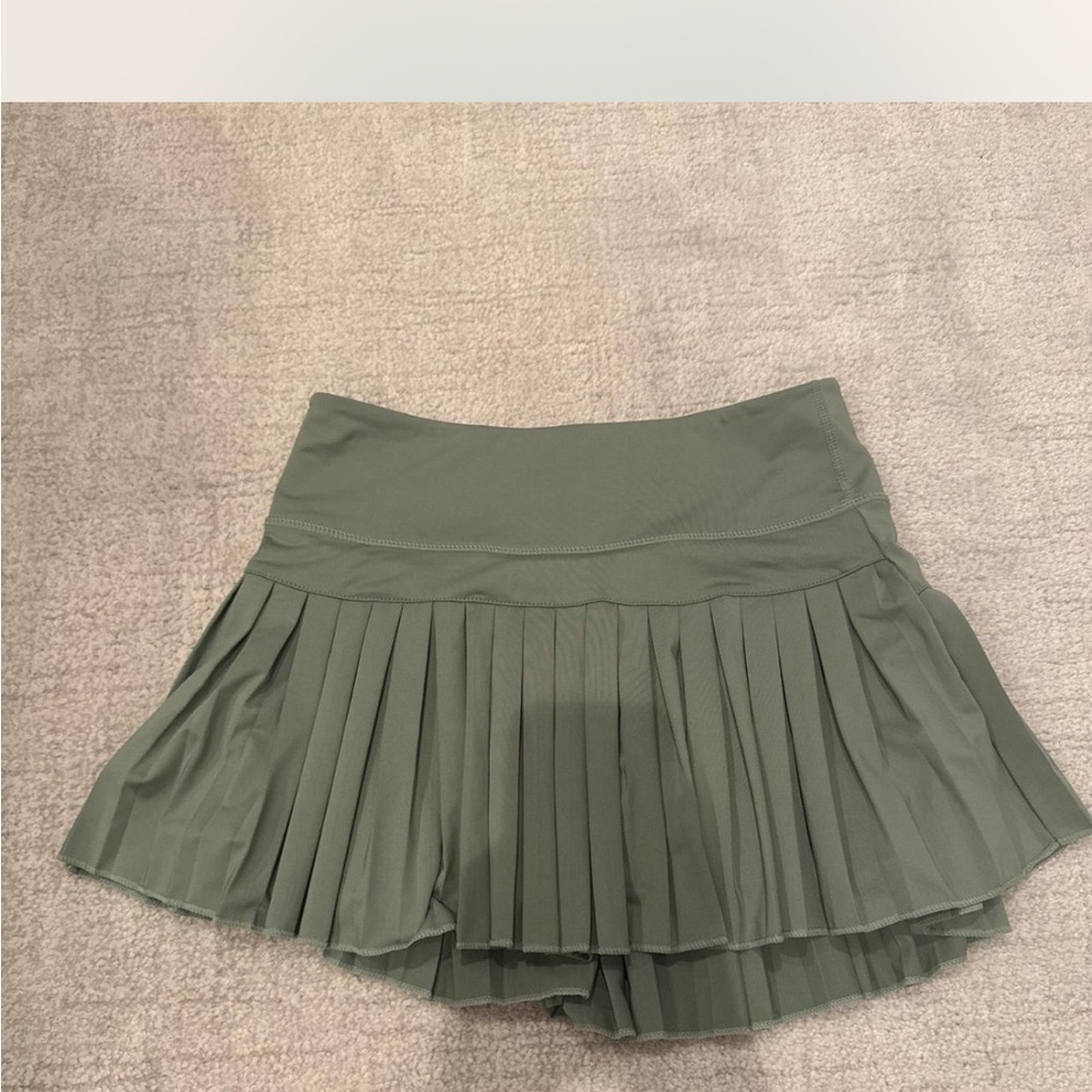 Green Pleated Skort